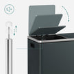 Double 30L Trash Can – Stainless Steel – Fingerprint Proof – Dual Compartment with Carry Handles
