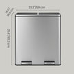 Pedal Rubbish Bin – Stainless Steel – Silver – Dual Compartment with Soft-Close and Plastic Inner Buckets