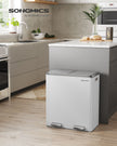 Dual Compartment Trash Can – Stainless Steel – Fingerprint Proof – 2 x 30L Capacity