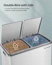 Dual Compartment Trash Can – Stainless Steel – Fingerprint Proof – 2 x 30L Capacity