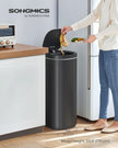 Automatic Rubbish Bin – Steel – Ink Black – Motion Sensor with Ozone Odour Control and Stay-Open Lid