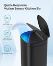 Automatic Rubbish Bin – Steel – Ink Black – Motion Sensor with Ozone Odour Control and Stay-Open Lid
