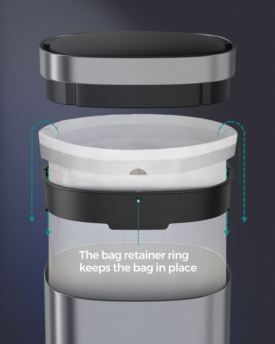 Automatic Rubbish Bin – Stainless Steel – Silver – Motion Sensor with Ozone Odour Control