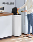 Automatic Rubbish Bin – Steel – Cloud White – Motion Sensor with Ozone Odour Control and Stay-Open Lid