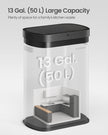 Motion Sensor Kitchen Bin – Steel – Ink Black – 13-Gallon Capacity with Automatic Opening and Soft Close Lid