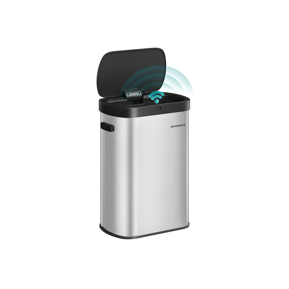 Motion Sensor Kitchen Bin – Steel – Ink Black – 13-Gallon Capacity with Automatic Opening and Soft Close Lid