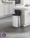 Motion Sensor Kitchen Bin – Steel – Ink Black – 13-Gallon Capacity with Automatic Opening and Soft Close Lid