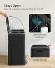 Dual Recycling Bin – Metal – Black – 2-Compartment with Soft Closure and Pedals