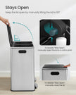 Dual Compartment Recycling Bin – Metal – Black – Pedal-Activated with Soft Close Lids