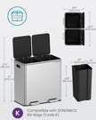 Dual Compartment Recycling Bin – Metal – Black – Pedal-Activated with Soft Close Lids