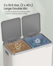 Dual Compartment Recycling Bin – Metal – Black – Pedal-Activated with Soft Close Lids