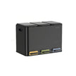 Triple Kitchen Bin – Steel – Ink Black – Colour-Coded Pedals for Waste Separation