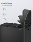 Triple Kitchen Bin – Steel – Ink Black – Colour-Coded Pedals for Waste Separation