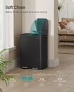 Dual Compartment Pedal Bin – Steel – Ink Black – Soft-Close Lid with Inner Buckets