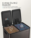 Dual Compartment Pedal Bin – Steel – Ink Black – Soft-Close Lid with Inner Buckets