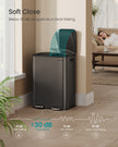 Dual Compartment Pedal Bin – Steel – Ink Black – Soft-Close Lid with Inner Buckets
