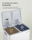 Dual Compartment Pedal Bin – Steel – Ink Black – Soft-Close Lid with Inner Buckets