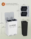 Dual Compartment Pedal Bin – Steel – Ink Black – Soft-Close Lid with Inner Buckets