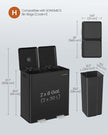Double Kitchen Bin – Stainless Steel – Metallic Silver – Soft-Close Lids with Removable Inner Buckets
