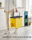 Set of 4 Stackable Recycling Bins – Plastic – Beige and Green – 20L Each with Press-to-Open Lids and Waste Separation System