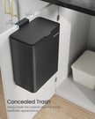 Hanging Kitchen Bin – Steel – Ink Black – 8L Capacity with Lid and Hooks