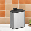 Hanging Kitchen Trash Can – Steel – 8L – Lid with Wall-Mount and Cabinet Door Hooks
