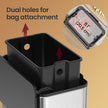 Hanging Kitchen Trash Can – Steel – 8L – Lid with Wall-Mount and Cabinet Door Hooks