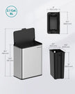 8L Steel Hanging Kitchen Bin – Silver – Lid Included – Food Waste Collection