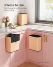 Hanging Kitchen Bin – Steel – Peach Fuzz – 8L, With Lid and Hooks for Food Waste Management