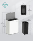 Hanging Steel Kitchen Bin – Cloud White – 8L Capacity – Lid for Food Waste with Hooks