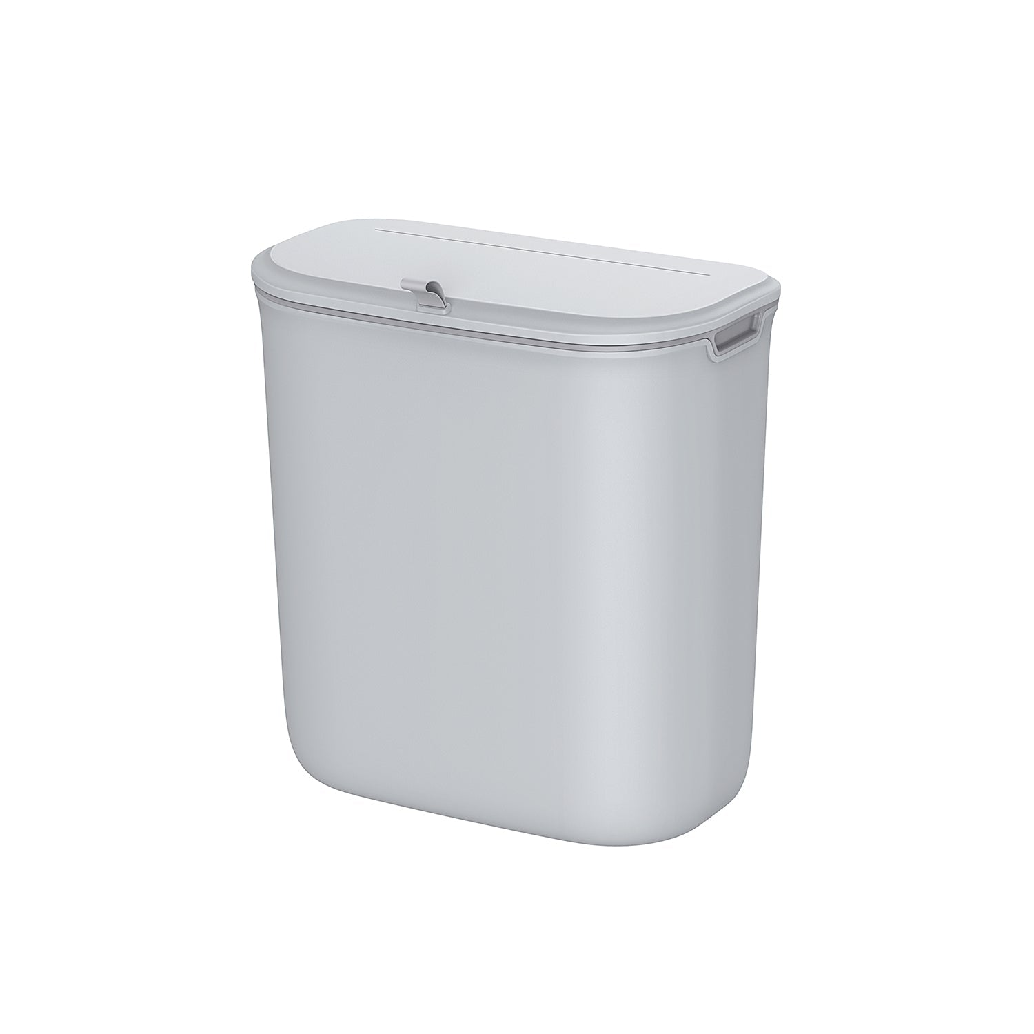 Hanging Trash Can – Plastic – White – 9L Capacity with Lid for Food Waste
