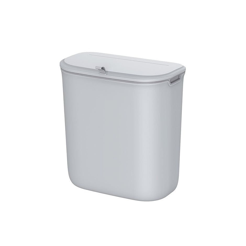 Hanging Trash Can – Plastic – White – 9L Capacity with Lid for Food Waste