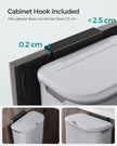 Hanging Trash Can – Plastic – White – 9L Capacity with Lid for Food Waste