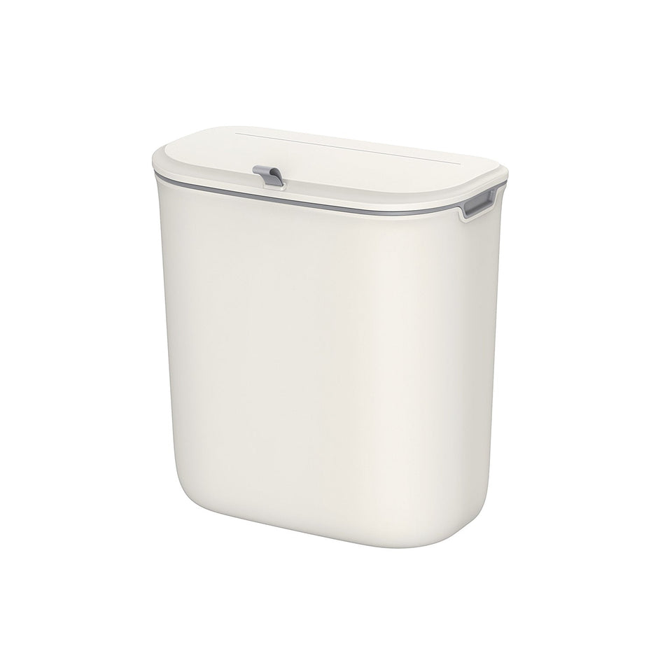Hanging Trash Can – Plastic – White – 9L Capacity with Lid, Wall Mounted