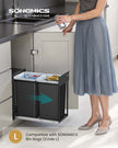 Pull-Out Kitchen Bin – Steel Frame with ABS Lid – Ink Black – Double Compartment for Recycling and Waste