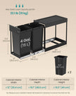 Pull-Out Kitchen Bin – Steel Frame with ABS Lid – Ink Black – Double Compartment for Recycling and Waste