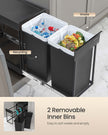 Pull-Out Kitchen Bin – Steel Frame with ABS Lid – Ink Black – Double Compartment for Recycling and Waste