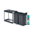 Kitchen Bin – Steel Frame and ABS Lid – Ink Black – Built-in with Double Compartments and Smooth Pull-Out Design