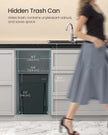 Pull-Out Kitchen Bin – Steel Frame with ABS Lid – Ink Black – Double Compartment for Recycling and Waste