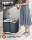 Pull-Out Kitchen Bin – Steel Frame with ABS Lid – Ink Black – Double Compartment for Recycling and Waste