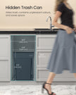 Pull-Out Kitchen Bin – Steel Frame with ABS Lid – Ink Black – Double Compartment for Recycling and Waste