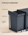 Pull-Out Kitchen Bin – Steel Frame with ABS Lid – Ink Black – Double Compartment for Recycling and Waste