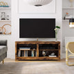 TV Stand – Engineered Wood – Rustic Brown – Open Shelves with Cable Holes