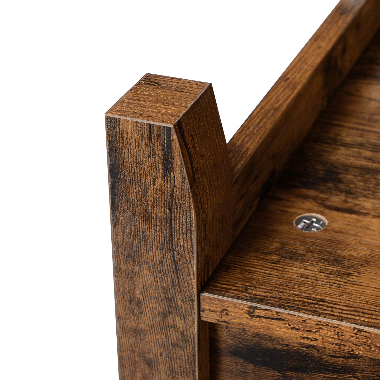 TV Stand – Engineered Wood – Rustic Brown – Open Shelves with Cable Holes