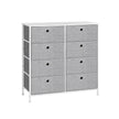 Storage Unit – Fabric – Light Grey and White – 8 Easy Pull Drawers with Metal Frame and Tabletop