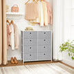Storage Unit – Fabric – Light Grey and White – 8 Easy Pull Drawers with Metal Frame and Tabletop