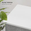 Storage Unit – Fabric – Light Grey and White – 8 Easy Pull Drawers with Metal Frame and Tabletop
