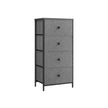 Chest of Drawers – Fabric – Classic Grey and Classic Black – Slim Design with 4 Storage Drawers