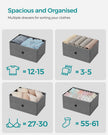 Chest of Drawers – Fabric – Classic Grey and Classic Black – Slim Design with 4 Storage Drawers