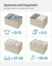 Chest of Drawers – Metal and Fabric – Light Grey and White – Slim Design with 4 Drawers